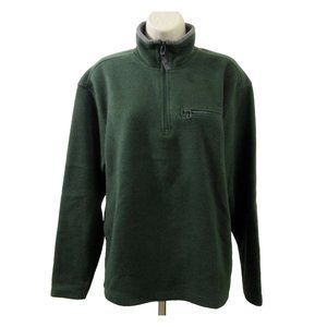 Gap Fleece Jacket Sz Small Green Pullover 1/4 Zip Front Long Sleeve Front Pocket